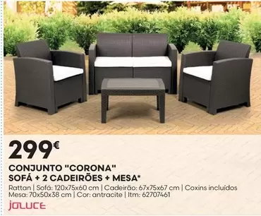 Corona - Conjunto "" Sofa + 2 Cadeiroes + Mesa