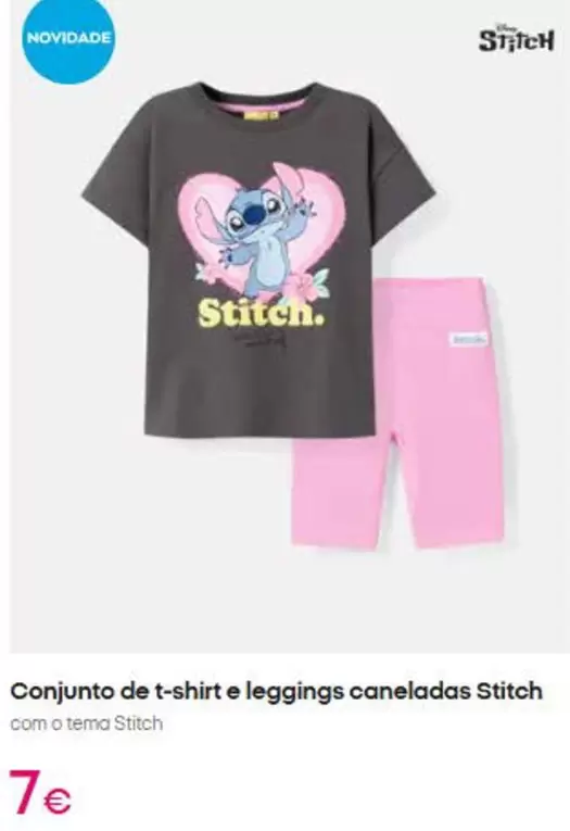 .Com - Conjunto De T-shirt E Leggings Caneladas Stitch