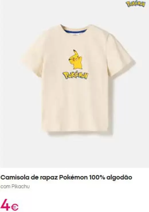 .Com - Camisola De Rapaz Pokémon 100% Algodão