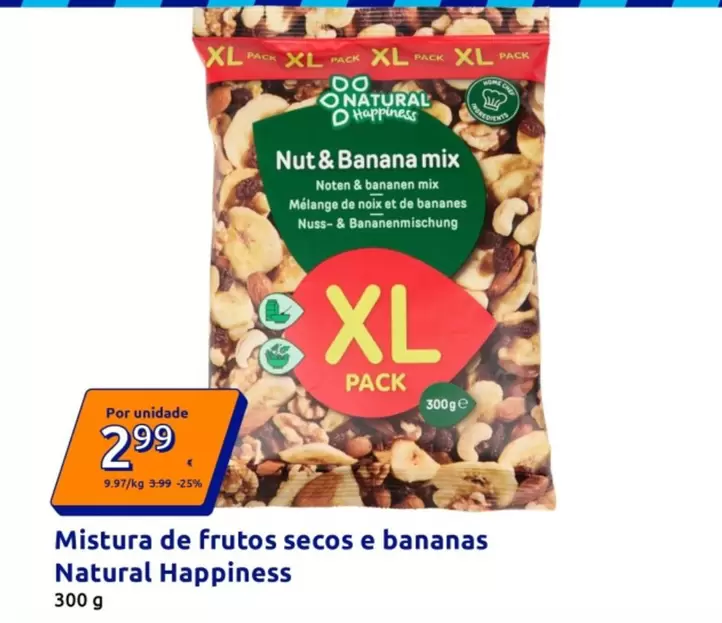 Natural Happiness - Mistura De Frutos Secos E Bananas