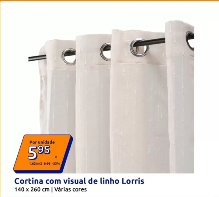 Cortina Com Visual De Linho Lorris