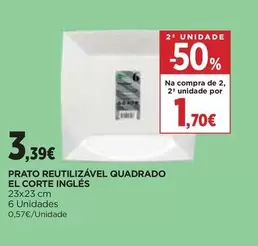 El Corte Inglés - Prato Reutilizável Quadrado