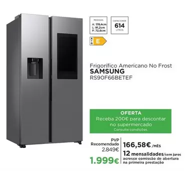 Samsung - Frigorifico Americano No Frost RS90F66BETTEF