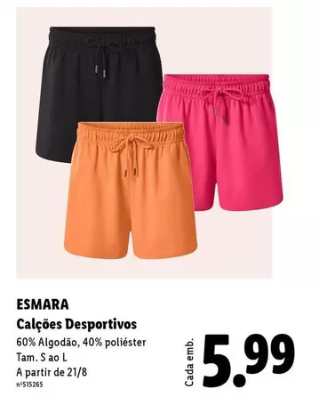 Esmara - Calções Desportivos