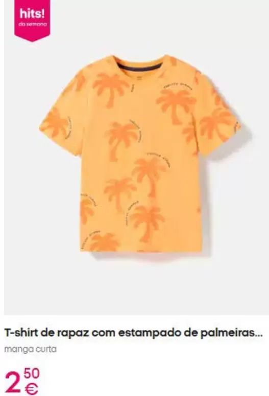 .Com - T-shirt De Rapaz Com Estampado De Palmeiras