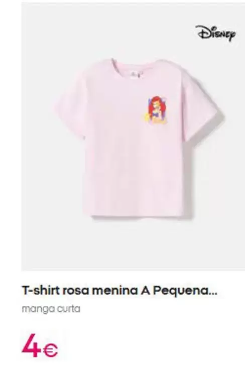 Disney - T-shirt Rosa Menina A Pequena