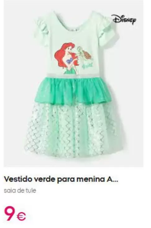 Disney - Vestido Verde Para Menina A