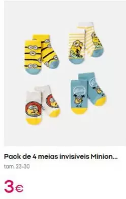 Pack De 4 Meias Invisíveis Minion...