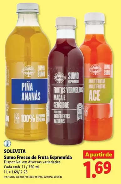 solevita - Sumo Fresco De Fruta Espremid