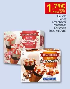 Amanhecer - Gelado Cones Morango/ Caramelo