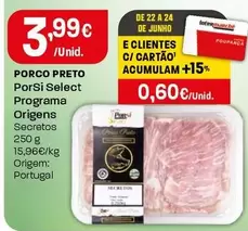 Porsi - Select Programa Origens Porco Preto