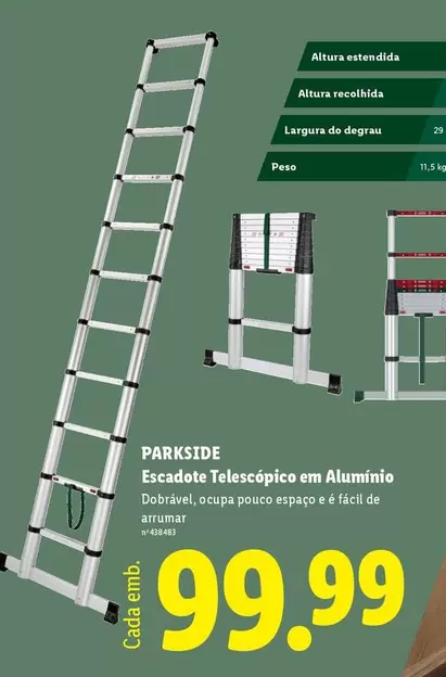 parkside - Escadote Telescopio Em Aluminio