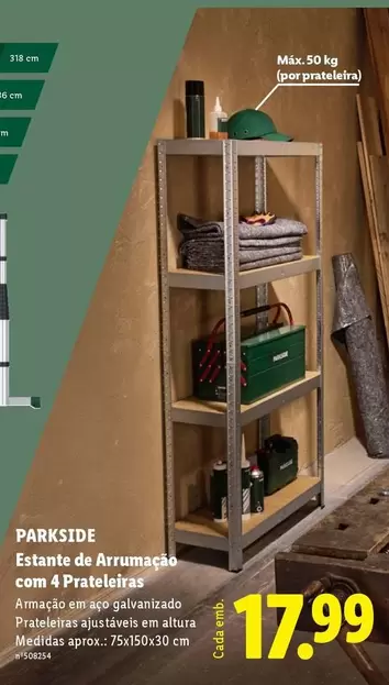 parkside - Estante De Arrumacha Com 4 Proteir