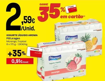 Páturages - Iogurte Liquido Aroma Morango