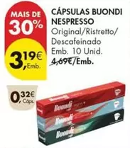 Nespresso - Cápsulas Buondi