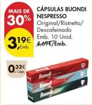 Nespresso - Cápsulas Buondi