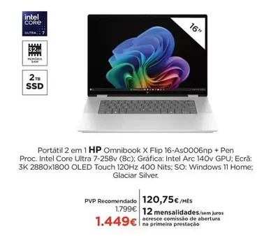 HP - Portátil 2 Em 1 Hp Omnibook X Flip 16-45000gn + Pen