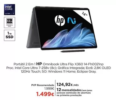 HP - Portátil 2 Em 1 Hp Omnibook Ultra Filo X360 14-fh002lnp