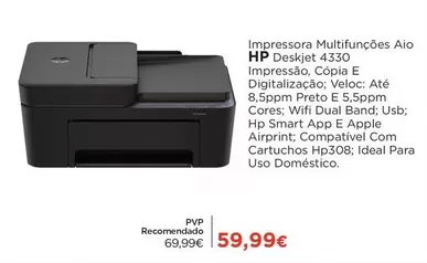 HP - Impressora Multifunções Aio Deskjet 4330