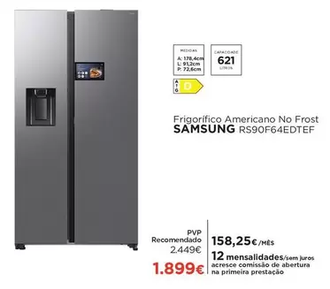 Samsung - Frigorifico Americano No Frost RS90F64EDTEF