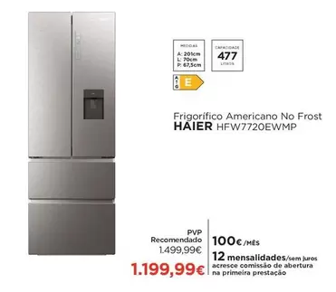 Haier - Frigorífico Americano No Frost Hfw7720ewmp