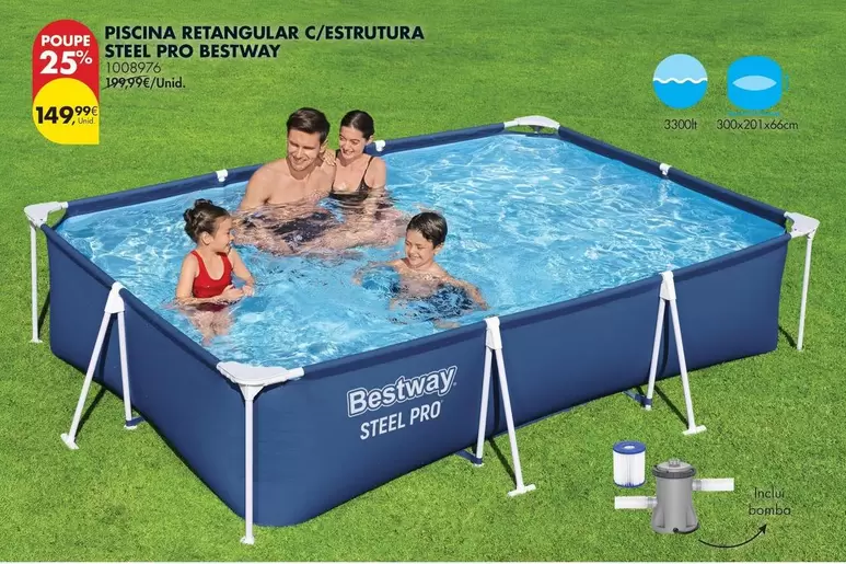 Bestway - Piscina Retangular C/estrutura Steel Pro