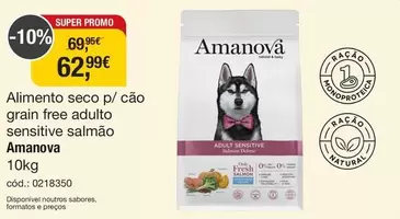 Amanova - Alimento Seco P/Cão Grain Free Adulto Sensitive Salmão