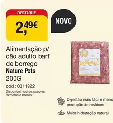 Nature Pets - Alimentação P/Cão Adulto Barf De Borrego