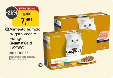 Purina - Alimento Humido P/Gato Vaca E Frango Gourmet Gold