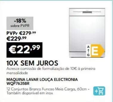 Electronia - Maquina Lavar Louca Electronica WQP7635BR