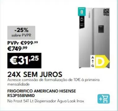 Hisense - Frigorifico Americano RS3P558Nmid