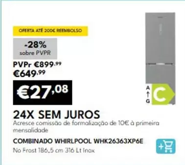 Whirlpool - Combinado WHK26363XP6E
