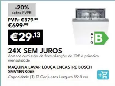 B! - Maquina Lavar Louça Encastre SMV4ENX06E