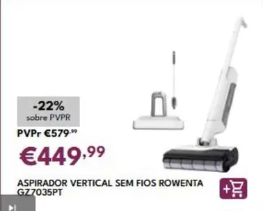 Rowenta - Aspirador Vertical Sem Fios Gz7035pt