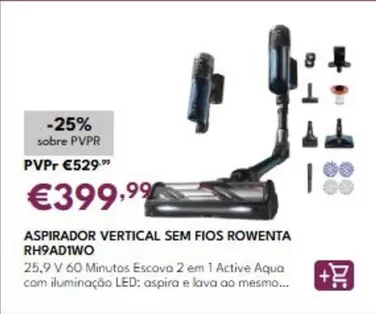 Rowenta - Aspirador Vertical Sem Fios Rh9ad100