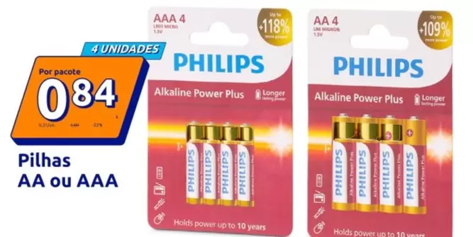 Philips - Pilhas AA Ou AAA