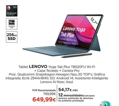 Lenovo - Tablet Yoga Tab Plus Tb520fu Wi-fi