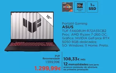 Asus - Portátil Gaming Tuf Fa608uh-r72a55cb2