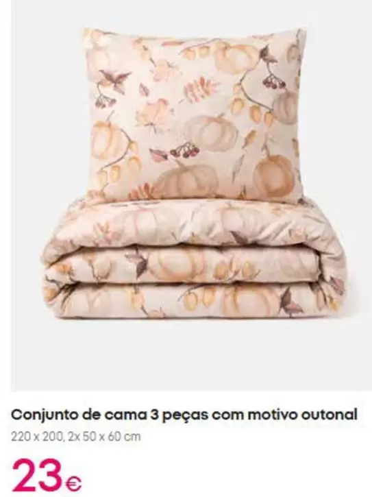 .Com - Conjunto De Cama 3 Peças Com Motivo Outonal
