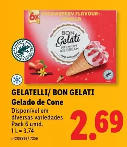 Premium - Gelatelli/Bon Gelati Gelado De Cone