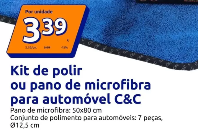 C&C - Kit De Polir Ou Pano De Microfibra Para Automovel