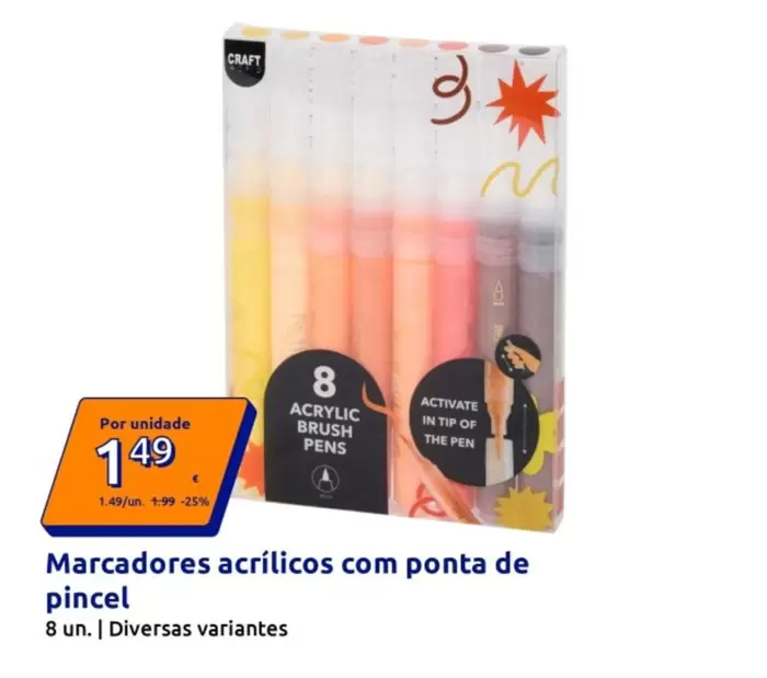 Marcadores acrílicos com ponta de pincel