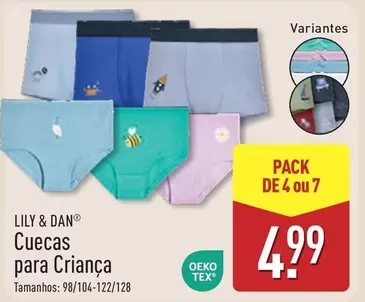 Lily & Dan - Cuecas Para Criança