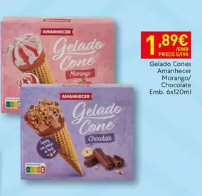 Amanhecer - Gelado Cones  Morango/ Chocolate