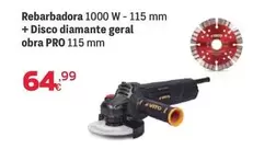 vito - Rebarbadora 1000 W 115 Mm + Disco Diamante Geral Obra Pro 115 Mm