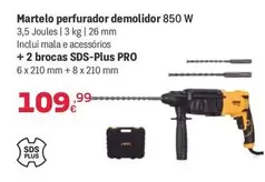 Martelo Perfurador Demolidor 850 W + 2 Brocas Sds-plus Pro