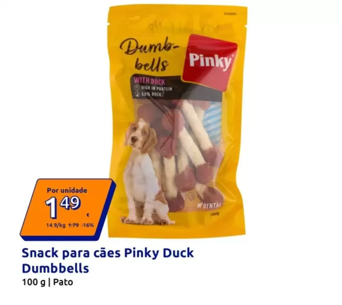 Pinky -Snack Para Cães Duck Dumbbells