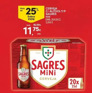 Sagres Mini - Cerveja C/ Alcool T/p