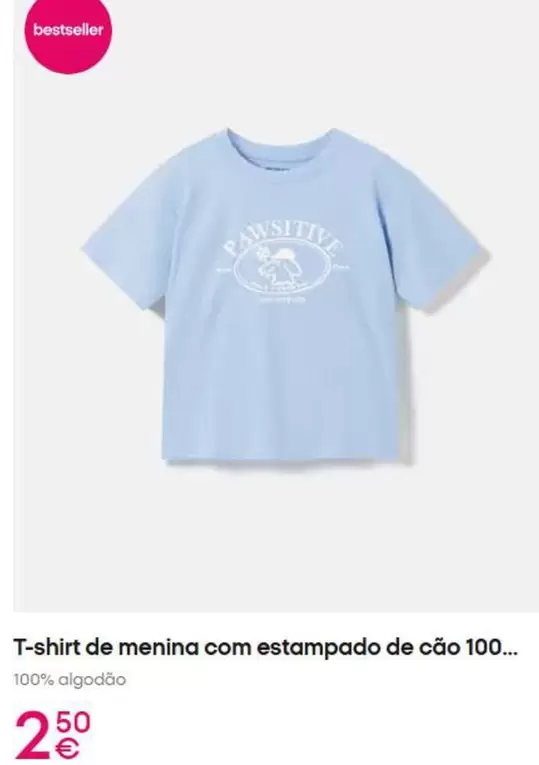 .Com - T-shirt De Menina Com Estampado De Cao