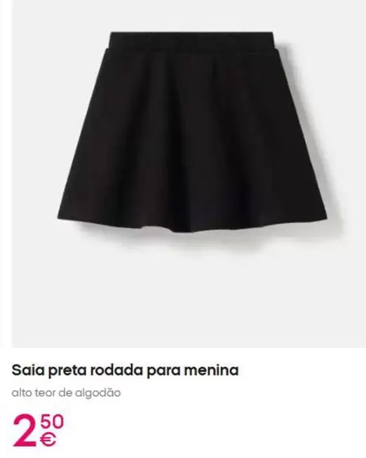 Saia Preta Rodada Para Menina
